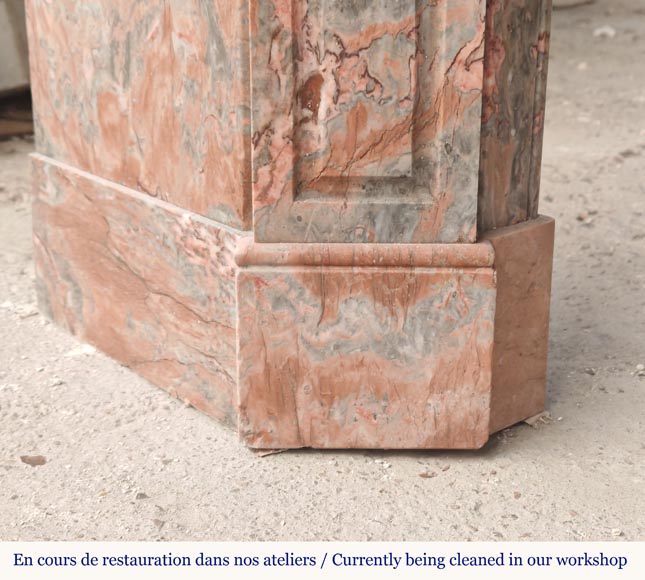 Louis XV style Pompadour mantel in Enjugerais marble Louis XV style Pompadour mantel in Enjugerais marble-4