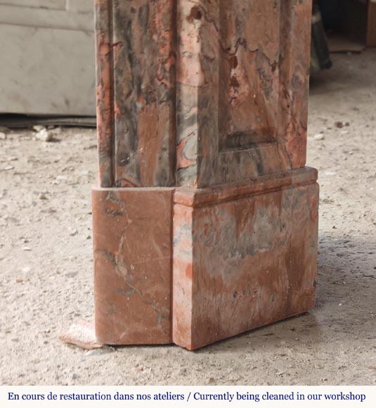Louis XV style Pompadour mantel in Enjugerais marble Louis XV style Pompadour mantel in Enjugerais marble-7