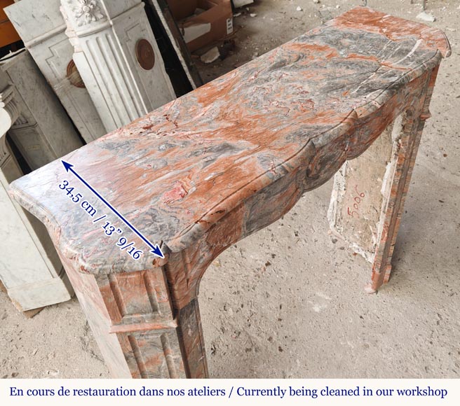 Louis XV style Pompadour mantel in Enjugerais marble Louis XV style Pompadour mantel in Enjugerais marble-8