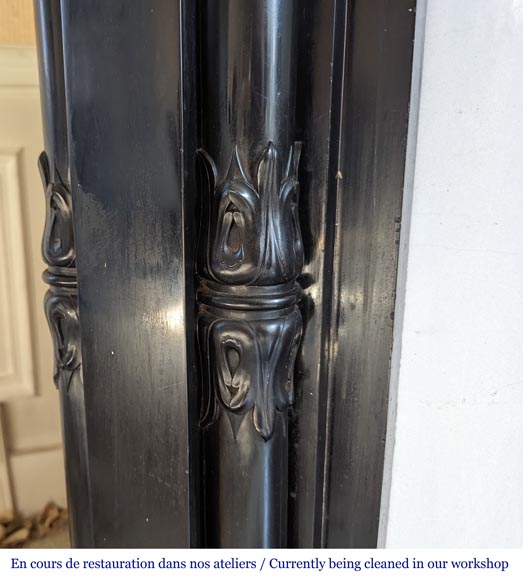 Napoleon III mantel in Black Belgium marble with columns Napoleon III mantel in Black Belgium marble with columns-5
