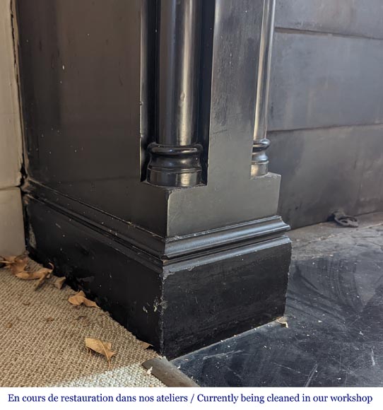 Napoleon III mantel in Black Belgium marble with columns Napoleon III mantel in Black Belgium marble with columns-6
