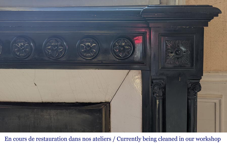 Napoleon III mantel in Black Belgium marble with columns Napoleon III mantel in Black Belgium marble with columns-8