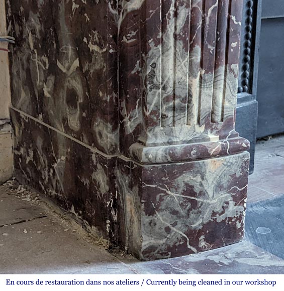 Regence style mantel in Red marble from the North Regence style mantel in Red marble from the North-4