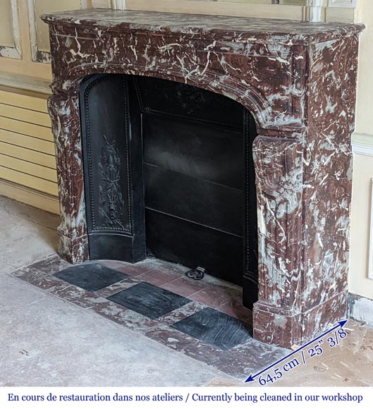 Regence style mantel in Red marble from the North Regence style mantel in Red marble from the North-5