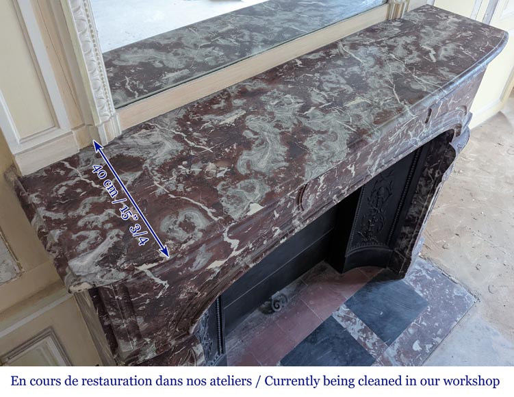Regence style mantel in Red marble from the North Regence style mantel in Red marble from the North-10