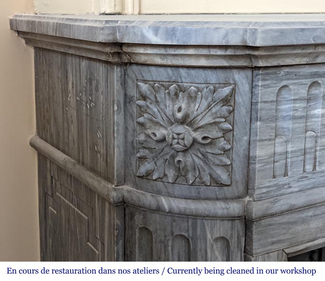 Louis XVI style mantel with rounded corners in light Turquin Louis XVI style mantel with rounded corners in light Turquin-3