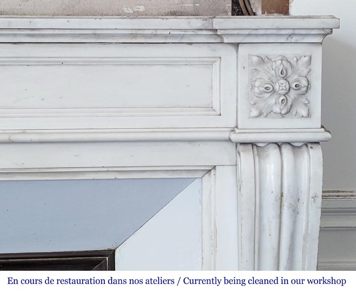 Louis XVI style mantel with moldings and curved console legs Louis XVI style mantel with moldings and curved console legs-7