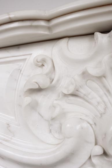 Louis XV style mantel in veined statuary marble-3