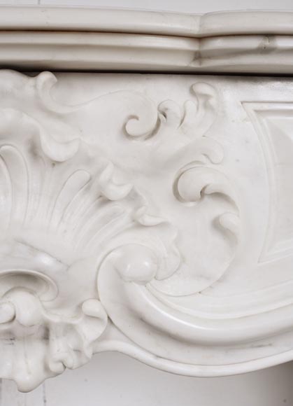Louis XV style mantel in veined statuary marble-4