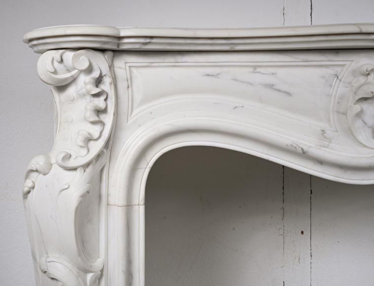 Louis XV style mantel in veined statuary marble-6