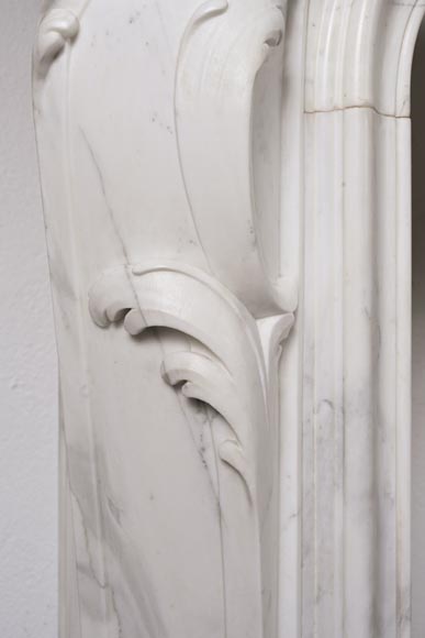 Louis XV style mantel in veined statuary marble-8