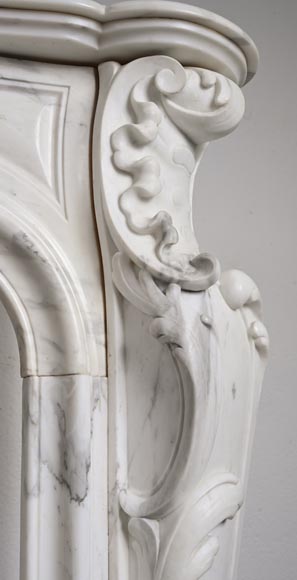 Louis XV style mantel in veined statuary marble-12