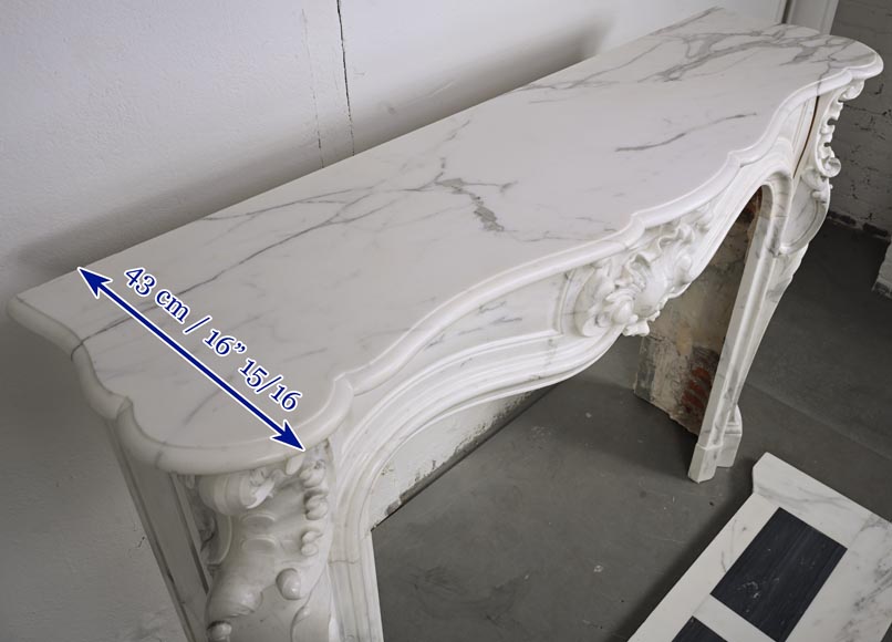 Louis XV style mantel in veined statuary marble-15