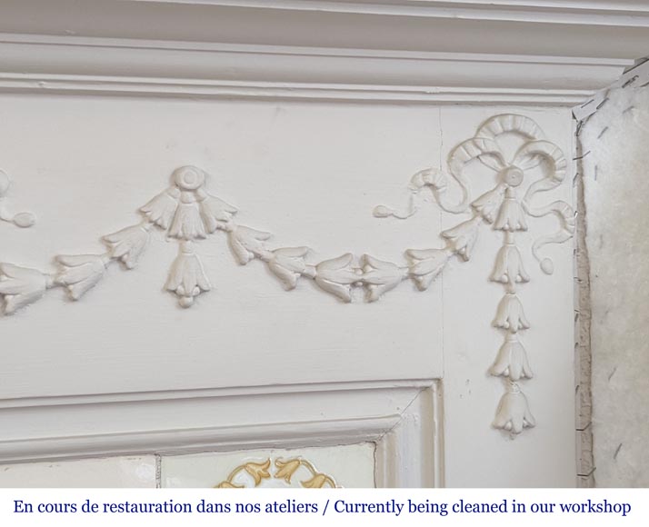 Louis XVI style wood mantel decorated with a mythological scene Louis XVI style wood mantel decorated with a mythological scene-3