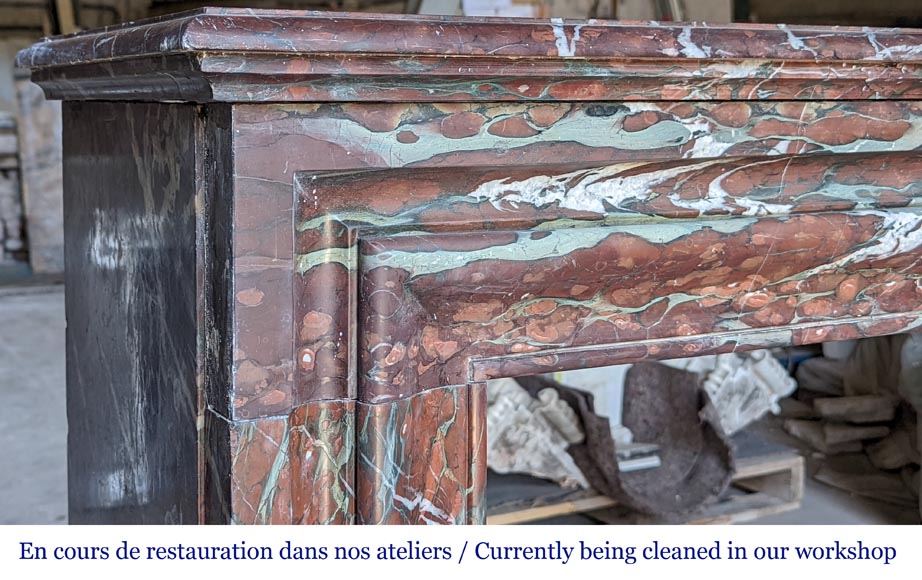 Louis XIV style mantel in Griotte marble Louis XIV style mantel in Griotte marble-3