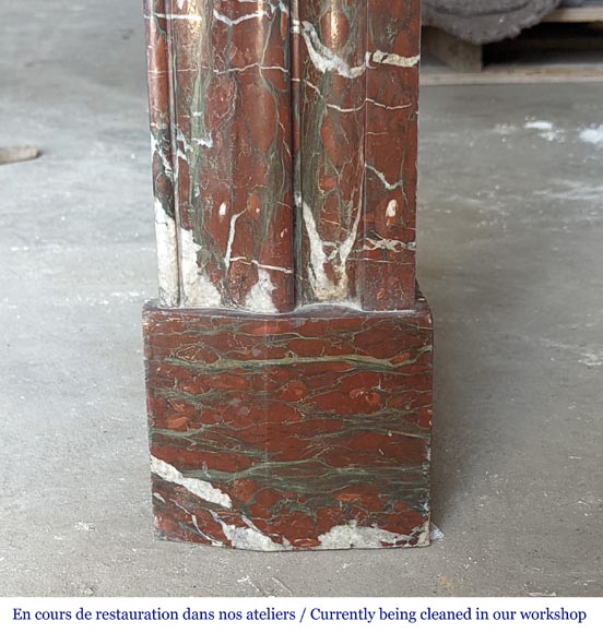 Louis XIV style mantel in Griotte marble Louis XIV style mantel in Griotte marble-7