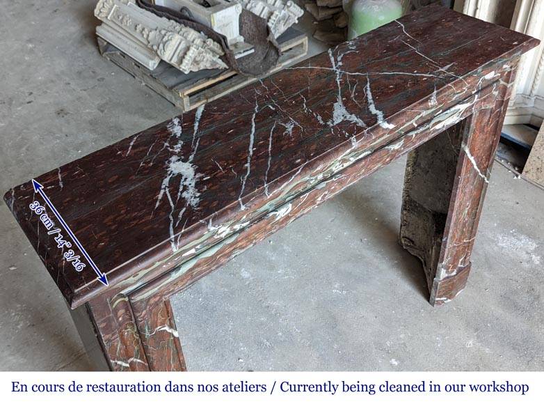 Louis XIV style mantel in Griotte marble Louis XIV style mantel in Griotte marble-8