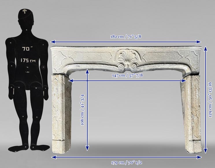 Louis XV period stone mantel Louis XV period stone mantel-13