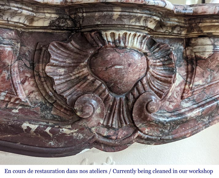 Napoleon III style Fleur de pêcher marble mantel Napoleon III style Fleur de pêcher marble mantel-2