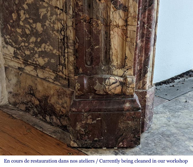 Napoleon III style Fleur de pêcher marble mantel Napoleon III style Fleur de pêcher marble mantel-7