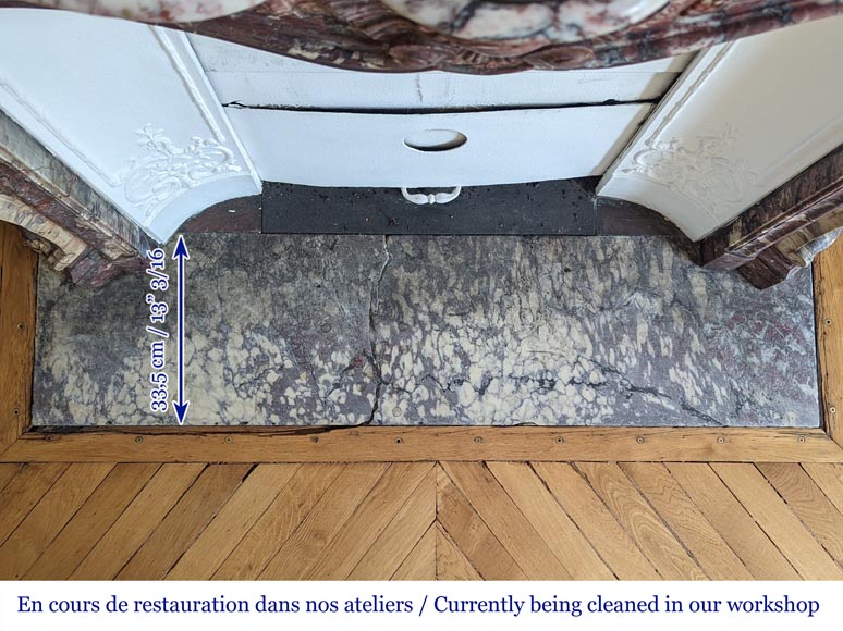 Napoleon III style Fleur de pêcher marble mantel Napoleon III style Fleur de pêcher marble mantel-13