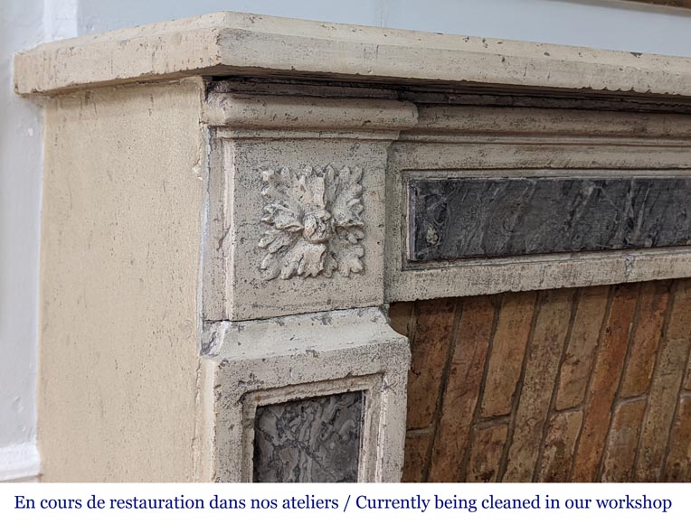 Louis XVI period stone and marble mantel Louis XVI period stone and marble mantel-3