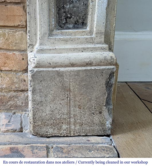 Louis XVI period stone and marble mantel Louis XVI period stone and marble mantel-5