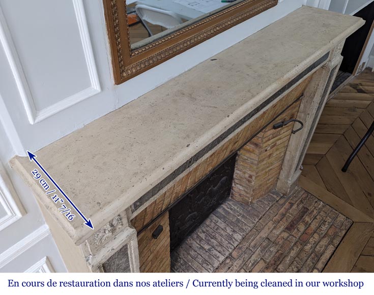 Louis XVI period stone and marble mantel Louis XVI period stone and marble mantel-9