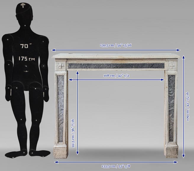 Louis XVI period stone and marble mantel Louis XVI period stone and marble mantel-10