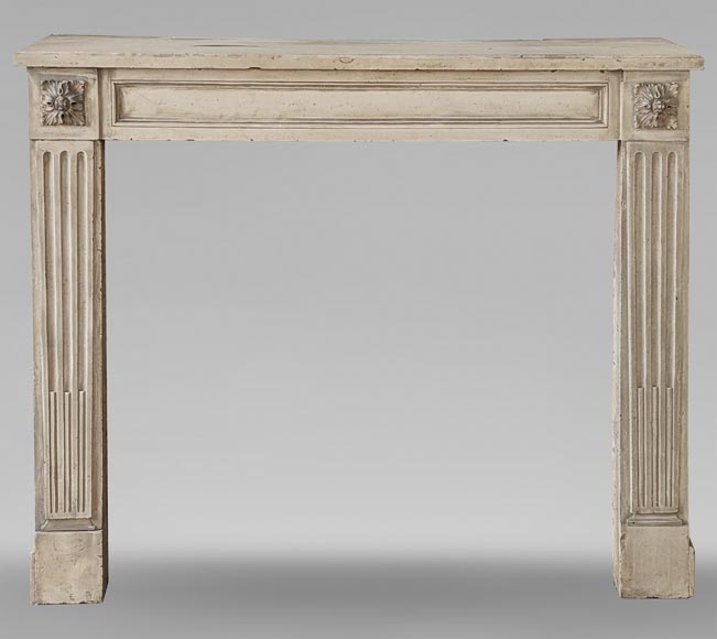 Louis XVI period mantel with fluted stone legs Louis XVI period mantel with fluted stone legs-0