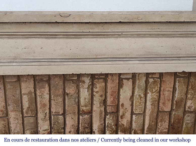 Louis XVI period mantel with fluted stone legs Louis XVI period mantel with fluted stone legs-1