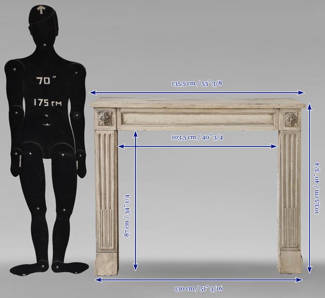 Louis XVI period mantel with fluted stone legs-9