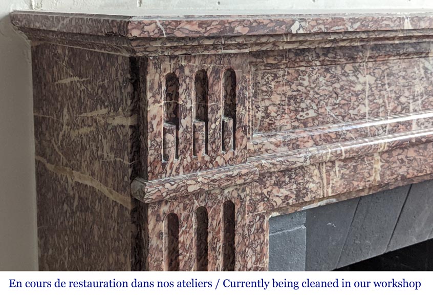 Small Louis XVI style mantel with Campan marble jambs Small Louis XVI style mantel with Campan marble jambs-3