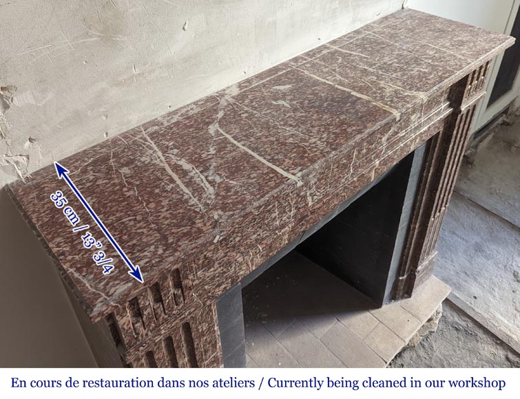 Small Louis XVI style mantel with Campan marble jambs Small Louis XVI style mantel with Campan marble jambs-8
