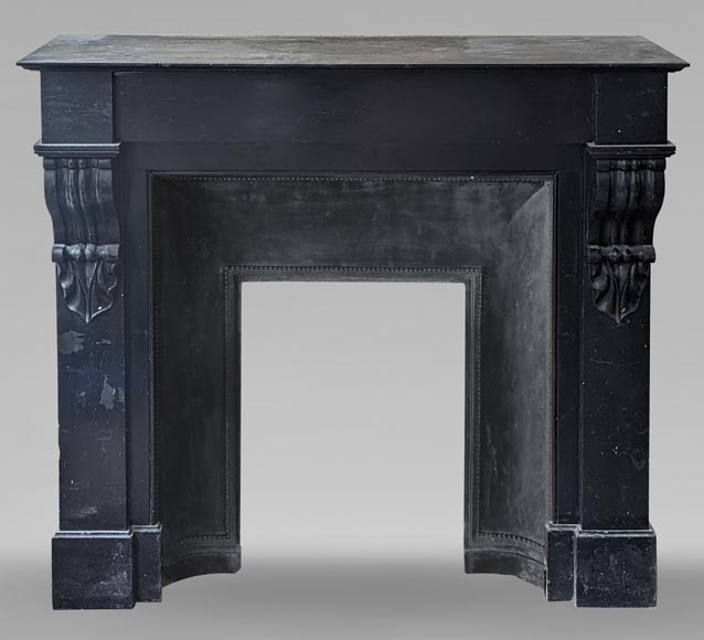 Napoleon III style mantel in black marble Napoleon III style mantel in black marble-0