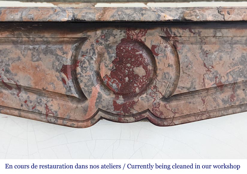 Louis XV style Pompadour mantel in Enjugerais marble Louis XV style Pompadour mantel in Enjugerais marble-1