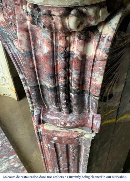 Regency style Pompadour mantelpiece, in Fleur de Pêcher marble Regency style Pompadour mantelpiece, in Fleur de Pêcher marble-3