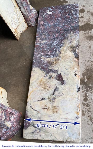 Regency style Pompadour mantelpiece, in Fleur de Pêcher marble Regency style Pompadour mantelpiece, in Fleur de Pêcher marble-7