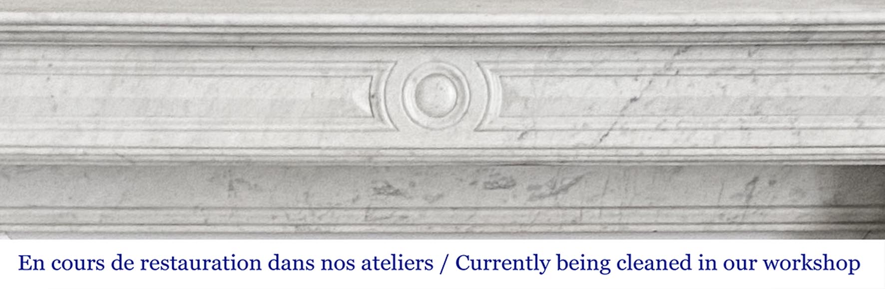 Napoleon III period fireplace with lion's paw feet, in Carrara marble Napoleon III period fireplace with lion's paw feet, in Carrara marble-1