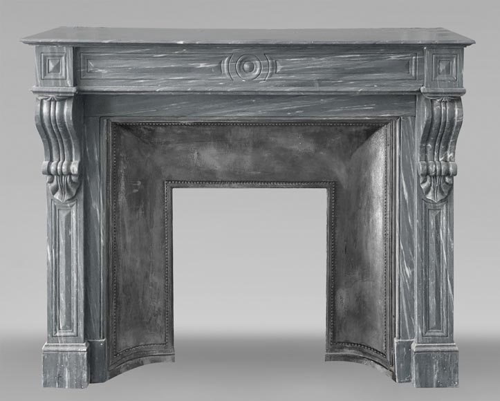 Napoleon III style Capucine model fireplace in blue Turquin marble Napoleon III style Capucine model fireplace in blue Turquin marble-0