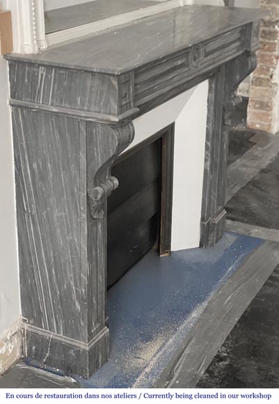 Napoleon III style Capucine model fireplace in blue Turquin marble Napoleon III style Capucine model fireplace in blue Turquin marble-2