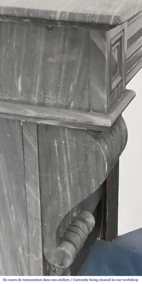 Napoleon III style Capucine model fireplace in blue Turquin marble Napoleon III style Capucine model fireplace in blue Turquin marble-3