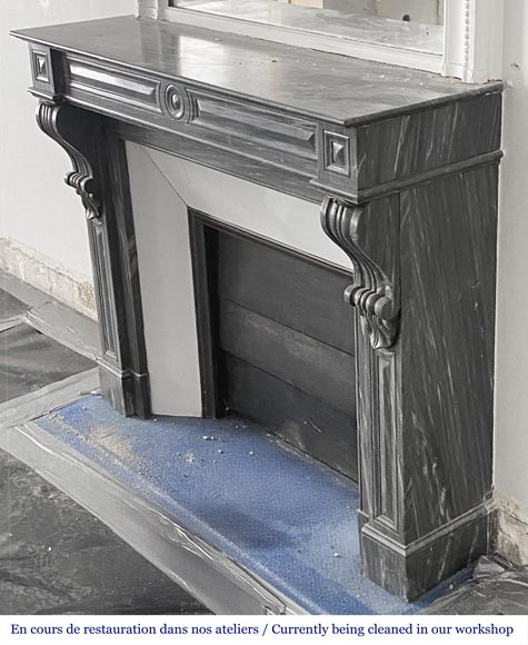 Napoleon III style Capucine model fireplace in blue Turquin marble Napoleon III style Capucine model fireplace in blue Turquin marble-5
