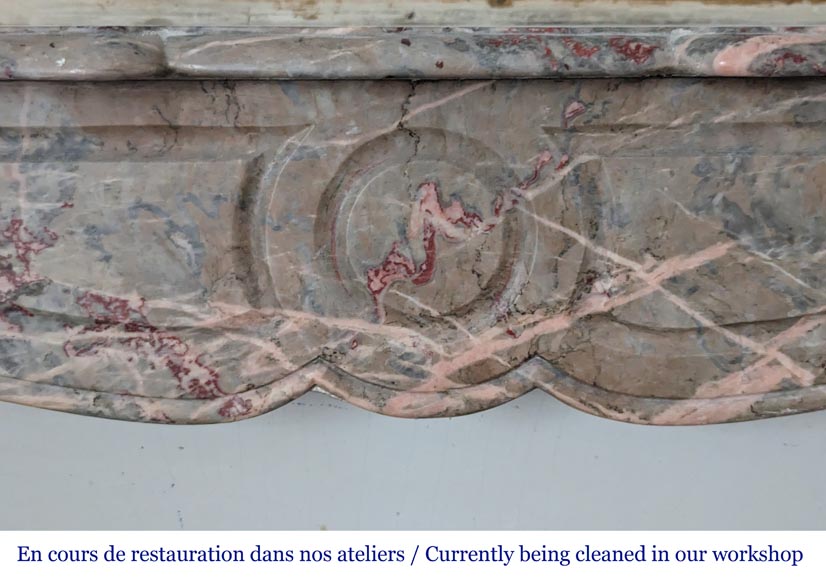 Louis XV style mantel in Enjugeraie marble Louis XV style mantel in Enjugeraie marble-1