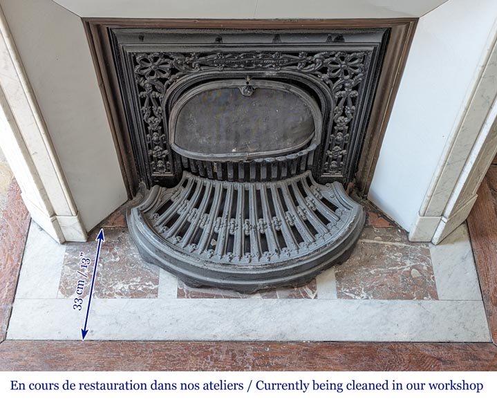 Louis XV style Pompadour mantel in Carrara marble Louis XV style Pompadour mantel in Carrara marble-8