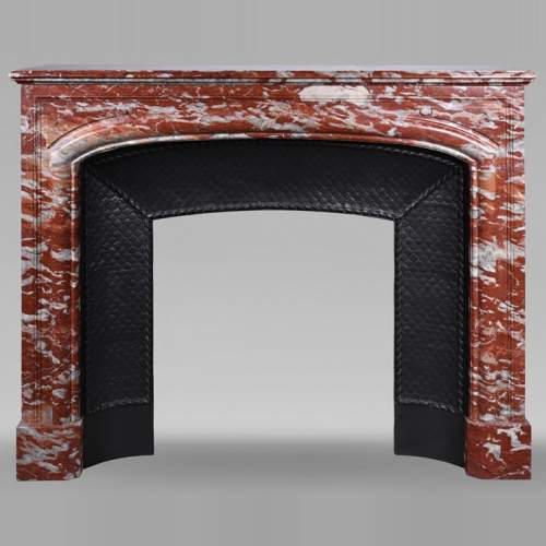 Louis XIV style mantel in red Languedoc marble