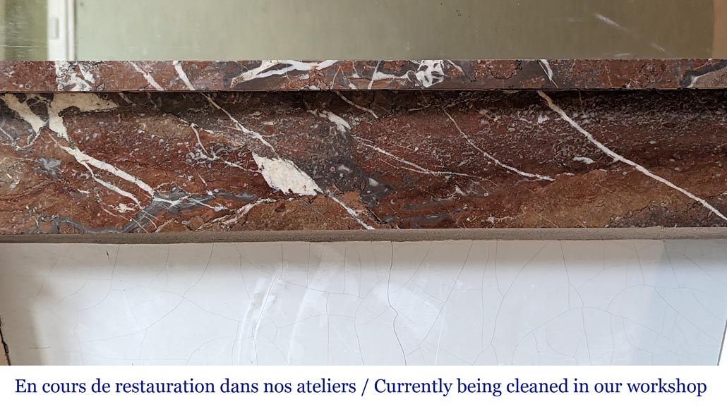 Louis XVI style mantel in Rouge du Nord marble Louis XVI style mantel in Rouge du Nord marble-1