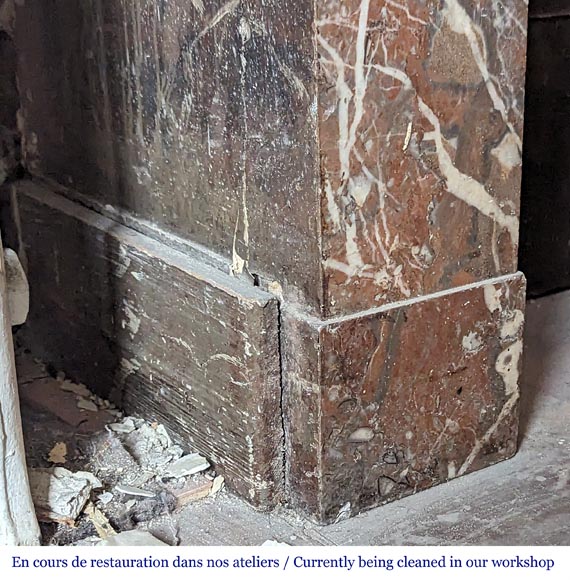 Louis XVI style mantel in Rouge du Nord marble Louis XVI style mantel in Rouge du Nord marble-4