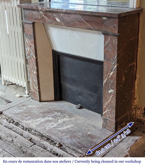 Louis XVI style mantel in Rouge du Nord marble Louis XVI style mantel in Rouge du Nord marble-5
