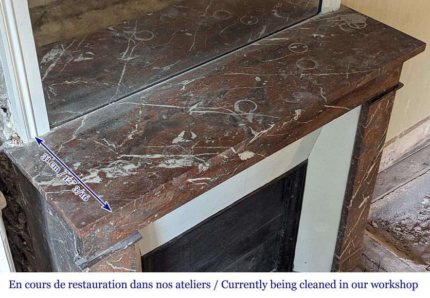 Louis XVI style mantel in Rouge du Nord marble Louis XVI style mantel in Rouge du Nord marble-9